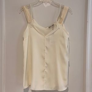 Zara off the shoulder pearl top